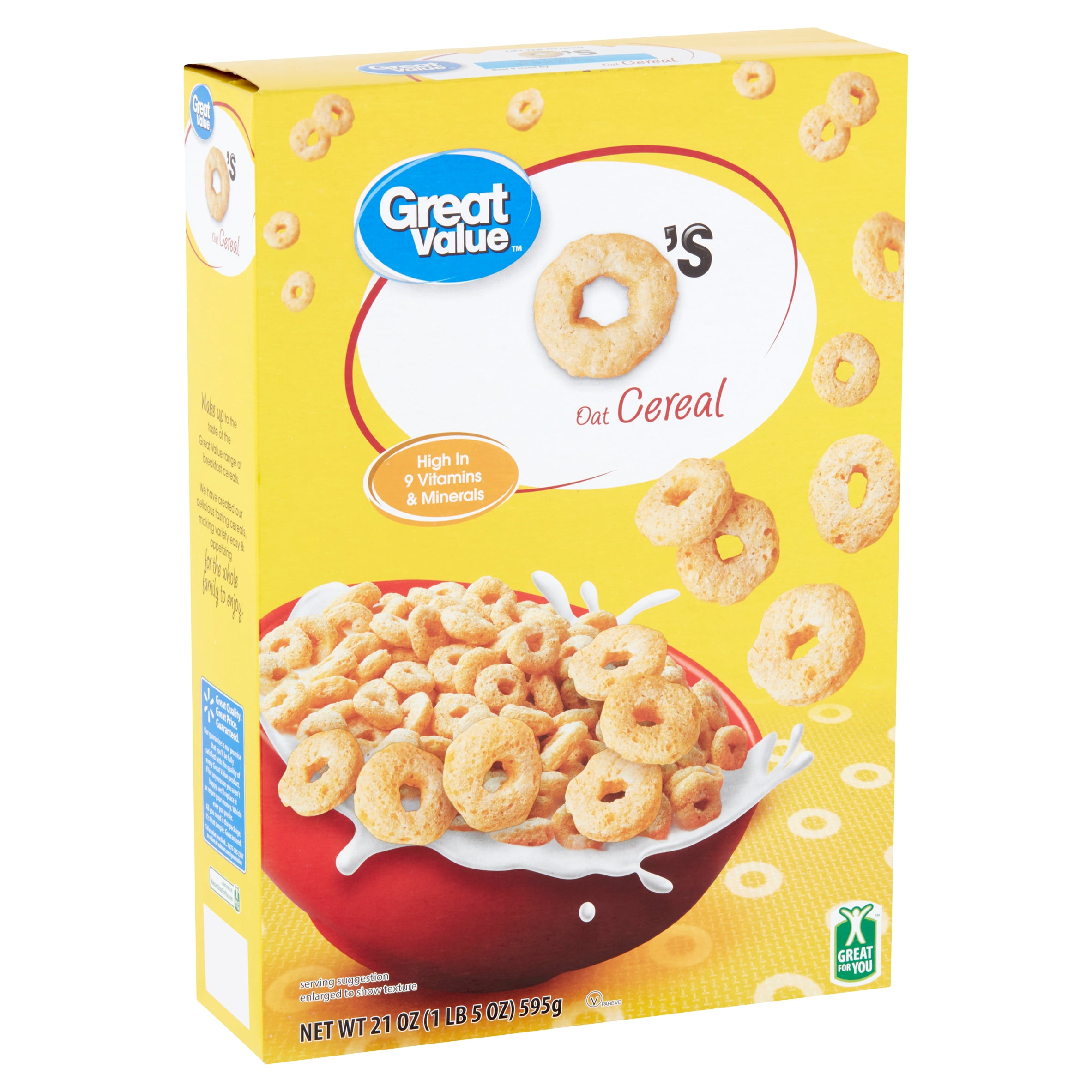 Great Value Toasted O's Cereal, 21 oz