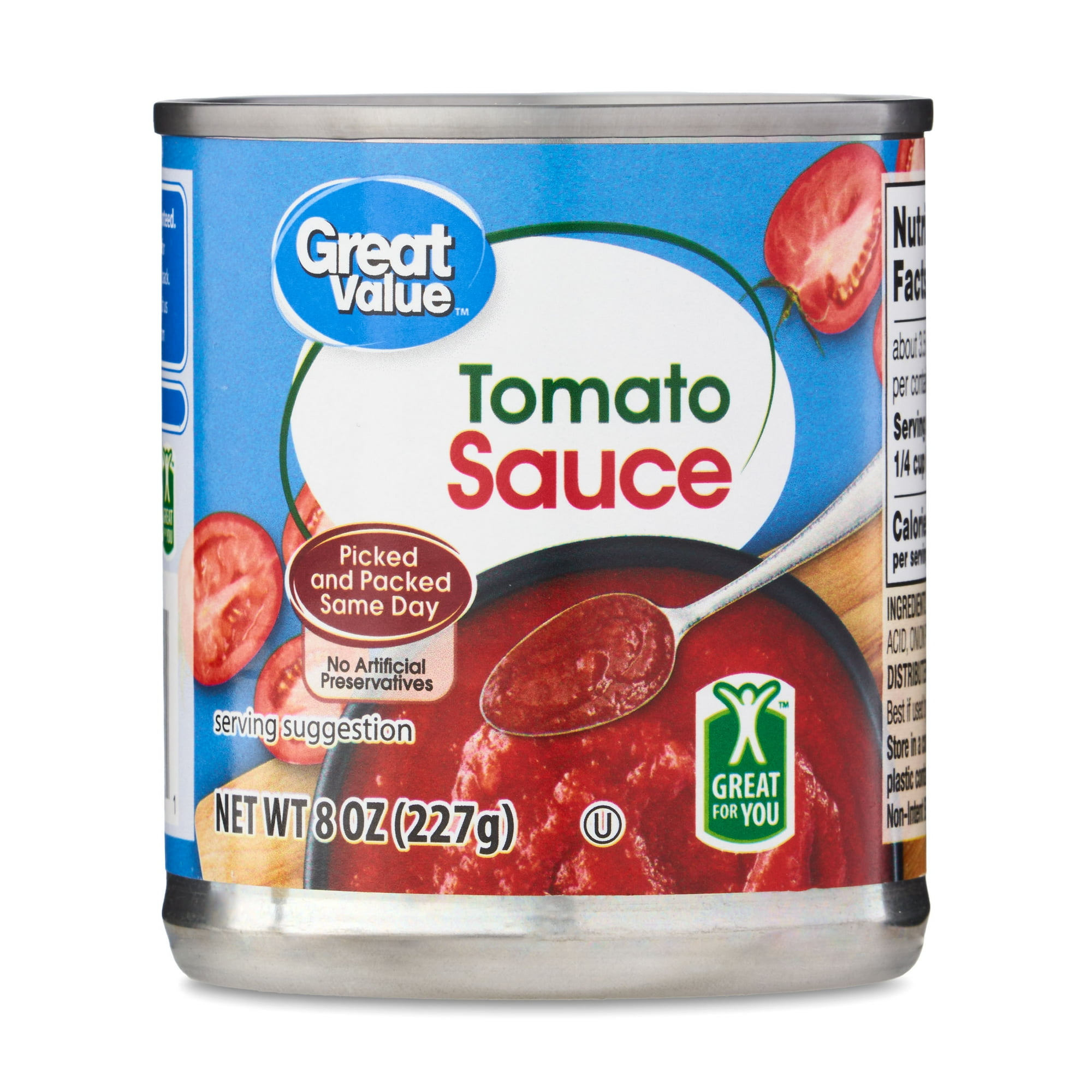 Great Value Tomato Sauce, 8 oz Can Great Value Tomato Sauce, 8 oz Can