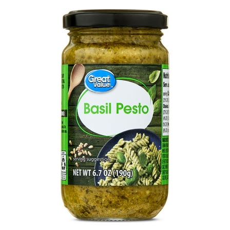 Great Value Traditional Basil Pesto, 6.7 oz, 3 Servings