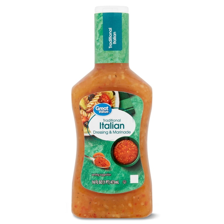 Great Value Traditional Italian Salad Dressing Marinade 16 fl oz for salads  chicken and vegetables - Walmart.com