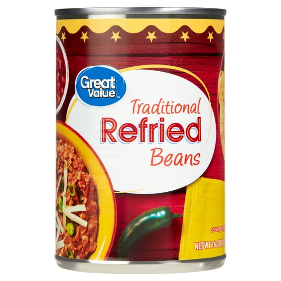 Great Value Traditional Refried Beans, 16 oz