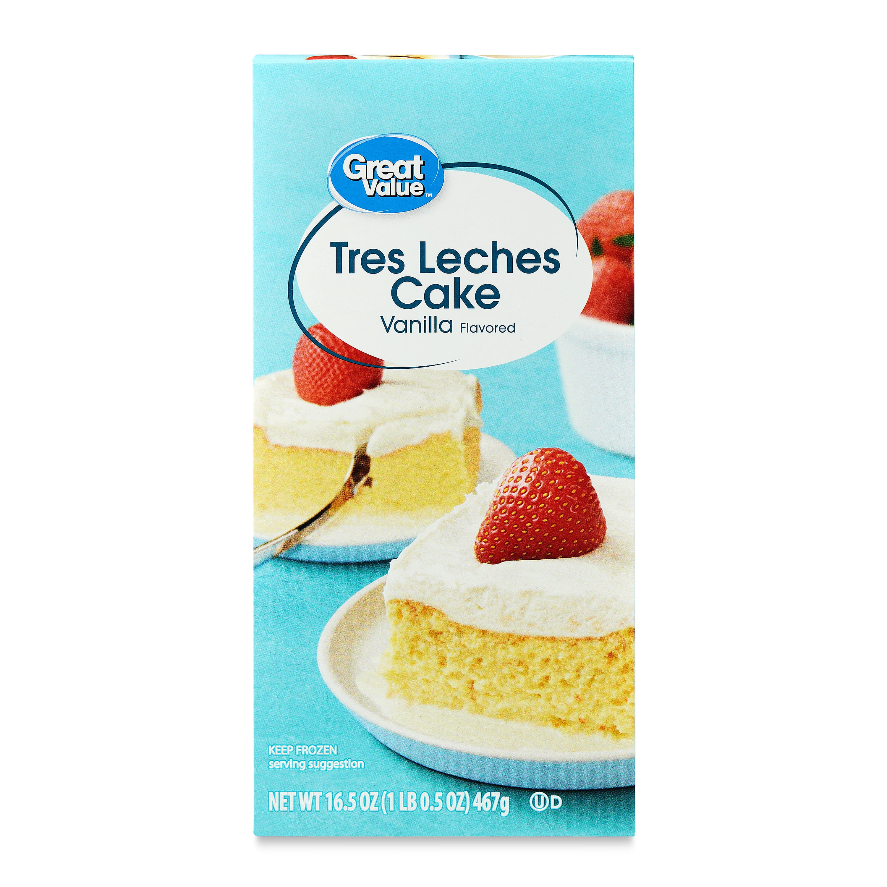 Great Value Tres Leches Cake, 16.5 oz (Frozen)