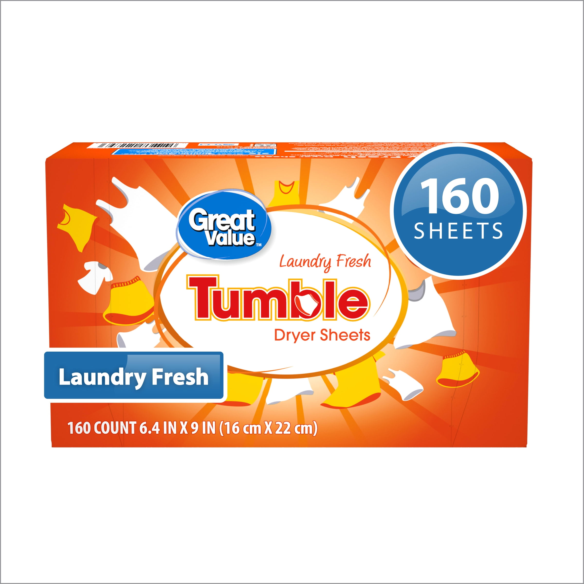 Rationalisering Medarbejder kobling Great Value Tumble Dryer Sheets, Laundry Fresh, 160 count - Walmart.com