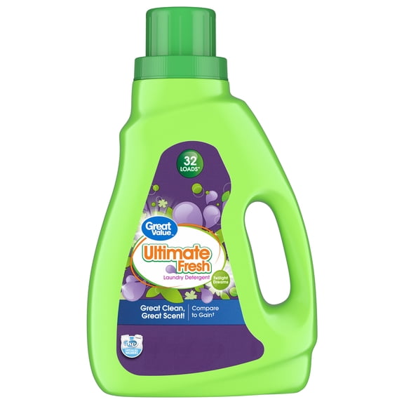 Great Value Ultimate Fresh Twilight Dreams Laundry Detergent, 46 fl oz, 32 Loads