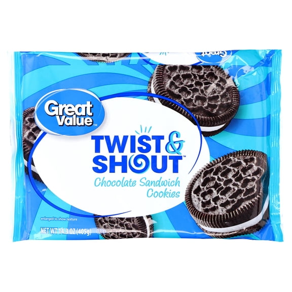 Great Value Twist & Shout Chocolate Flavor Sandwich Cookies, 14.3 oz