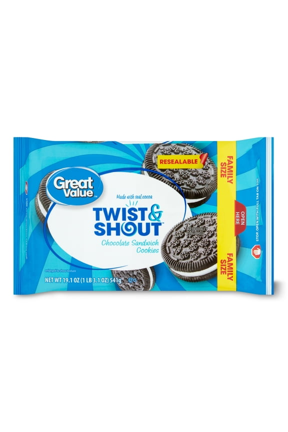 Twist & Shout Chocolate Sandwich Cookies, 19.1 oz