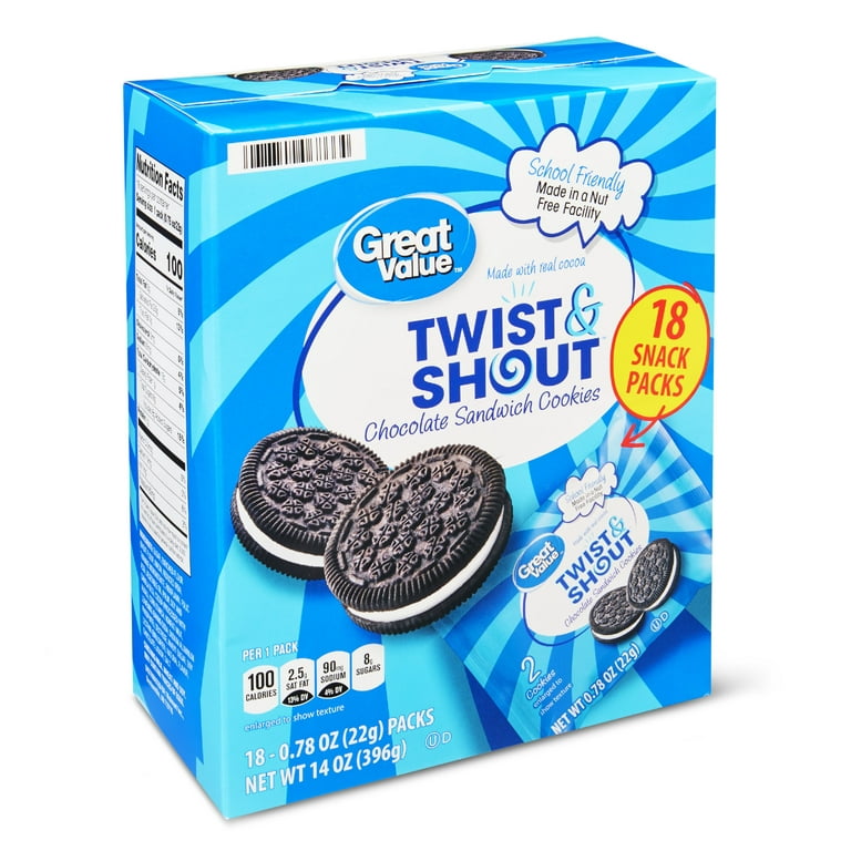 Great Value Twist & Shout Cookie Snack Packs, 14 oz, 18 Count 