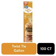 Great Value Twist Tie Storage Bags, Gallon, 100 Count