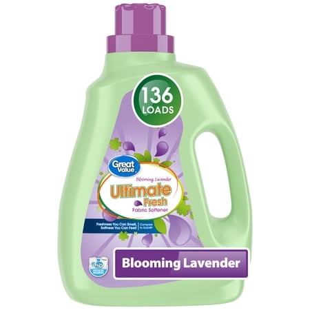 Great Value Ultimate Fresh Fabric Softener, Blooming Lavender, 100 fl oz, 136 Loads