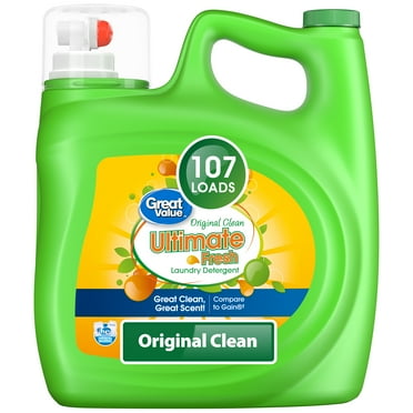 Great Value Ultimate Fresh Laundry Detergent, Original Clean, 154 fl oz, 107 Loads