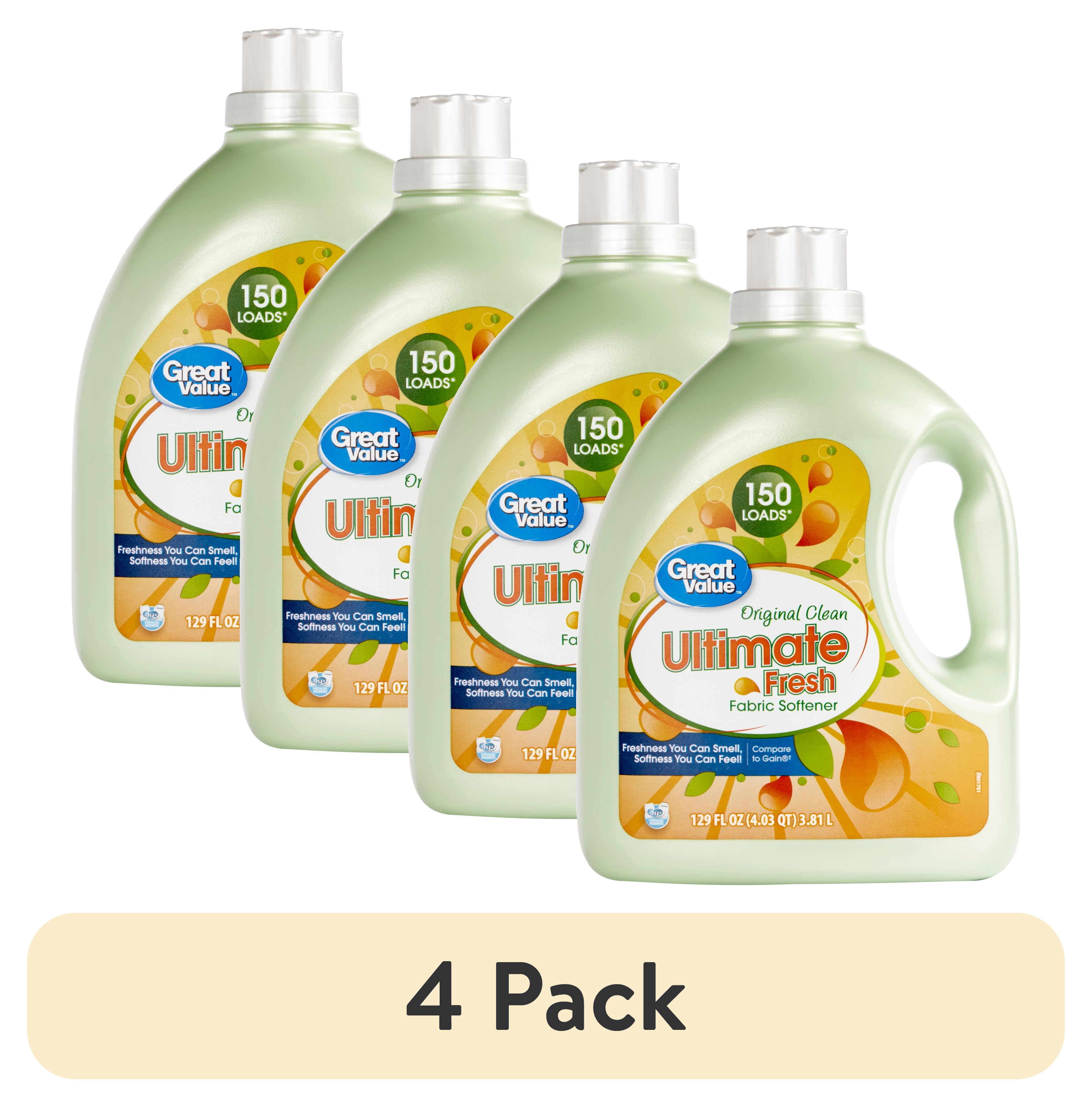 (4 pack) Great Value Ultimate Fresh Liquid Fabric Softener, Original