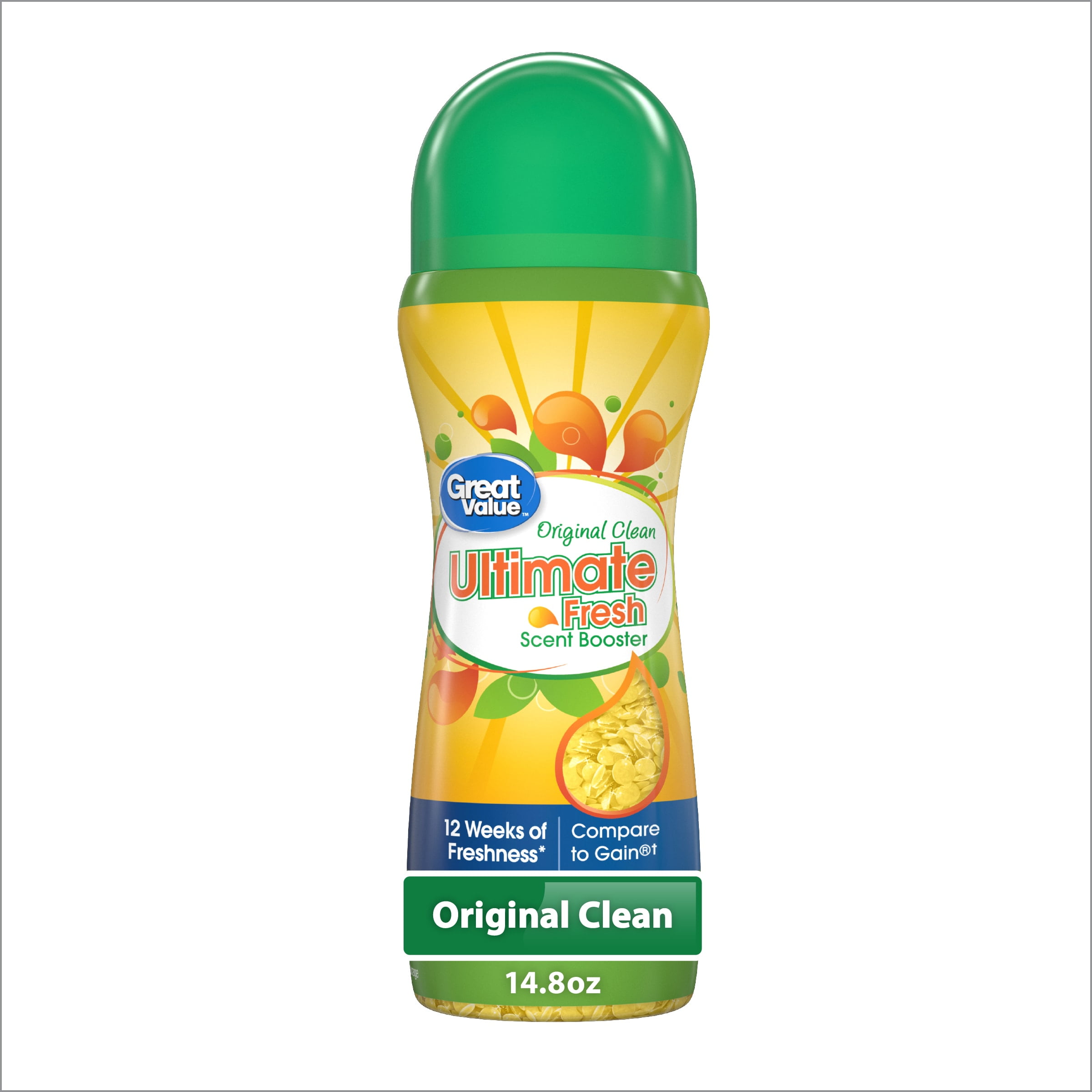 Great Value Ultimate Fresh in-Wash Laundry Scent Booster Beads, Original Clean, 14.8 oz, Compare to Gain®