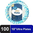 Great Value Ultra Disposable Paper Dinner Plates, White, 10 inch, 100