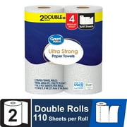 Great Value Ultra Strong Paper Towels, 2 Double Rolls