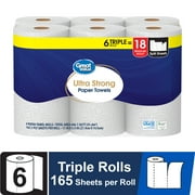 Great Value Ultra Strong Paper Towels, 6 Triple Rolls