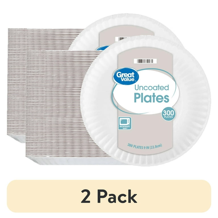 2 pack Great Value Uncoated Paper Plates 9