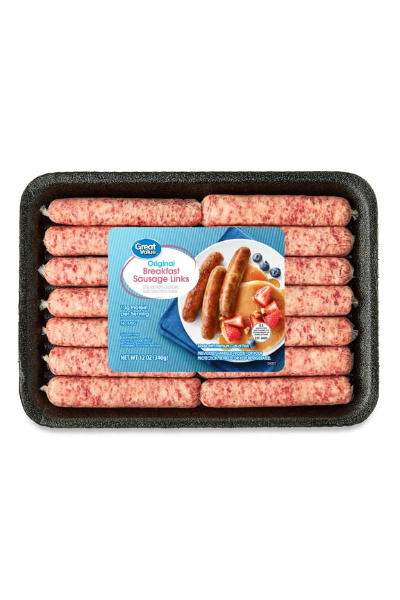 Uncooked Original Breakfast Pork Sausage Links, 12 oz Package