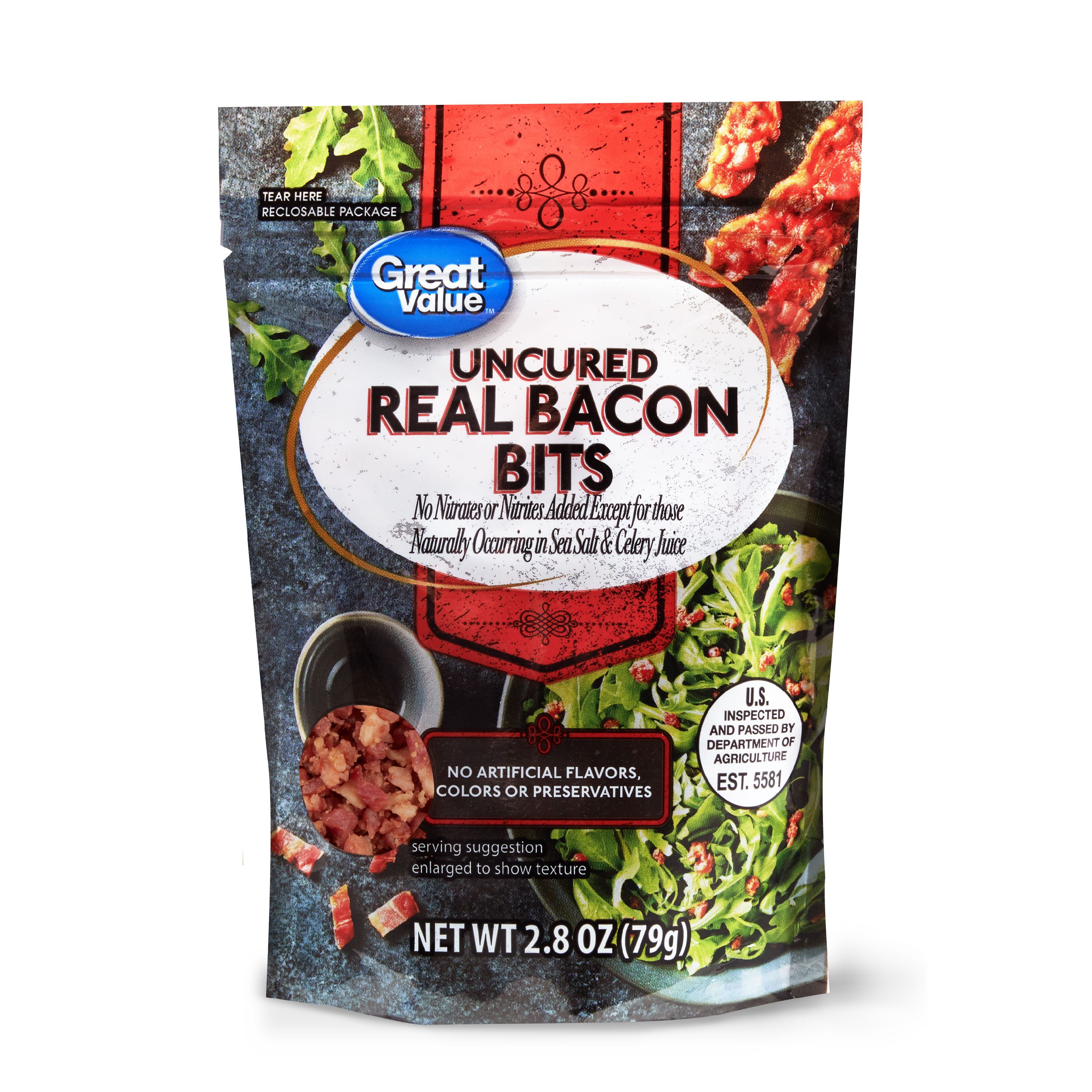 Great Value Uncured Real Bacon Bits, 2.8 oz