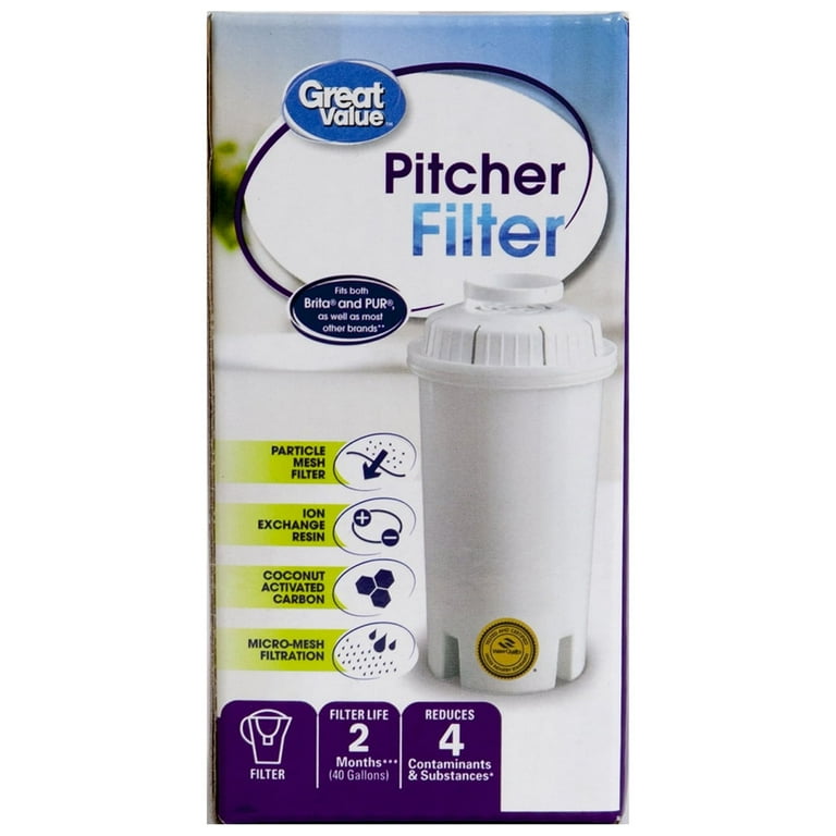 Great Value Universal Pitcher Replacement Filter 1 pack, QF-21, White Great Value Universal Pitcher Replacement Filter 1 pack, QF-21, White