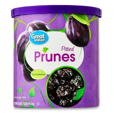 Great Value Unsweetened Pitted Prunes Canister, 16 oz
