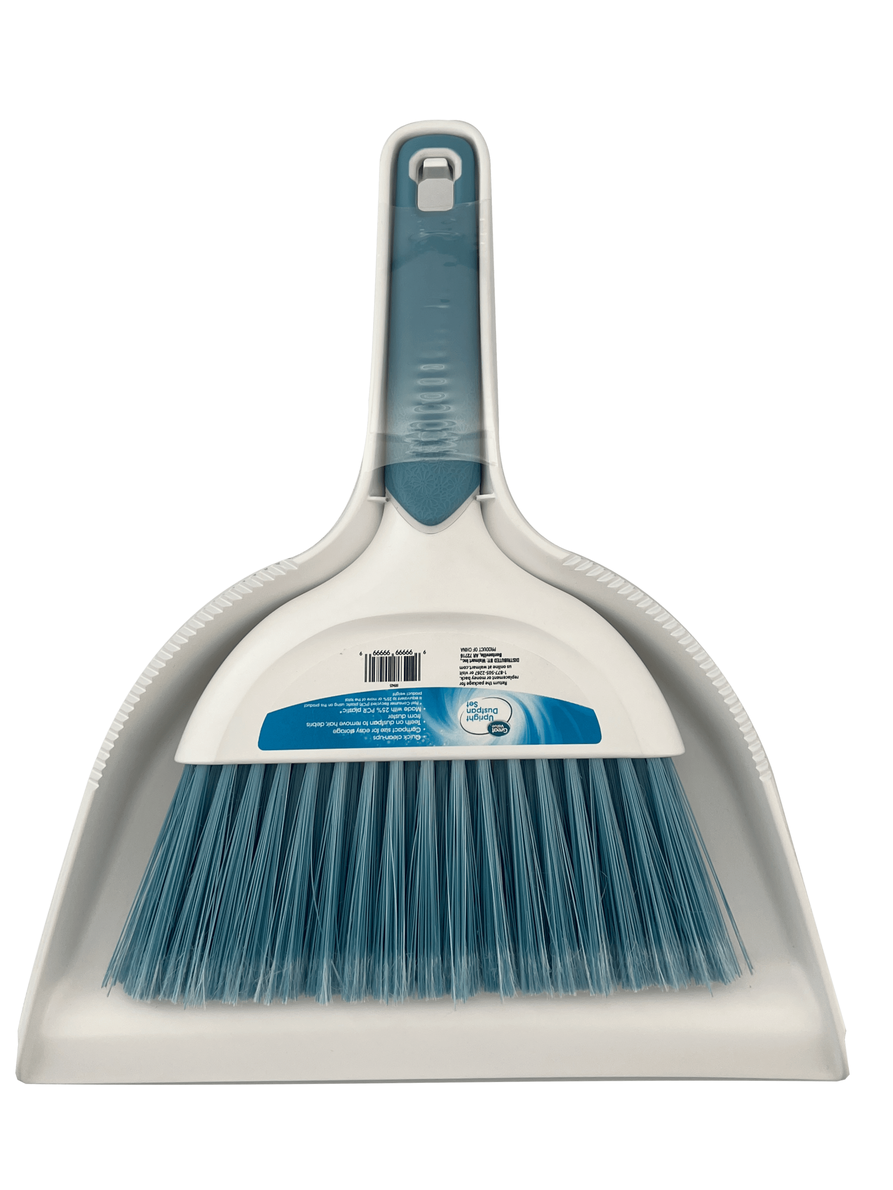 Great Value Upright Dustpan Set with Comfortable Grip for Quick