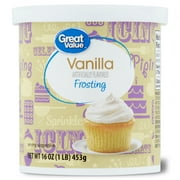 Great Value Vanilla Frosting Tub, White, 16 oz