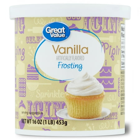Great Value Vanilla Frosting Tub, White, 16 oz