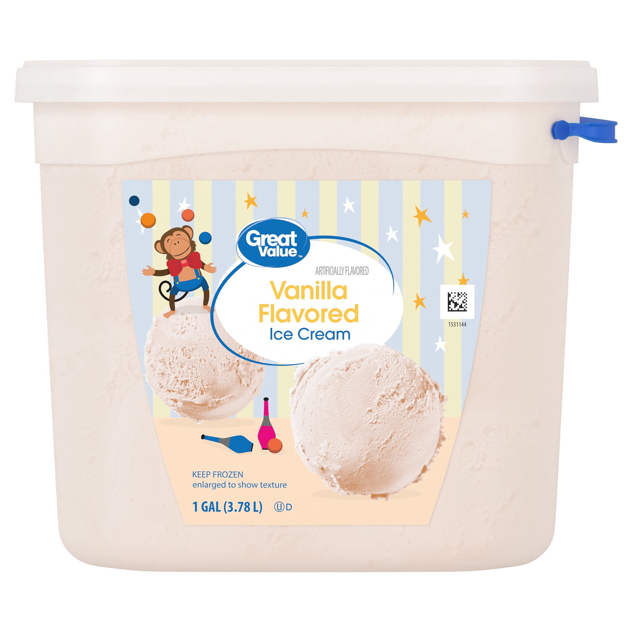 Great Value Vanilla Ice Cream, 128 fl oz Plastic Tub