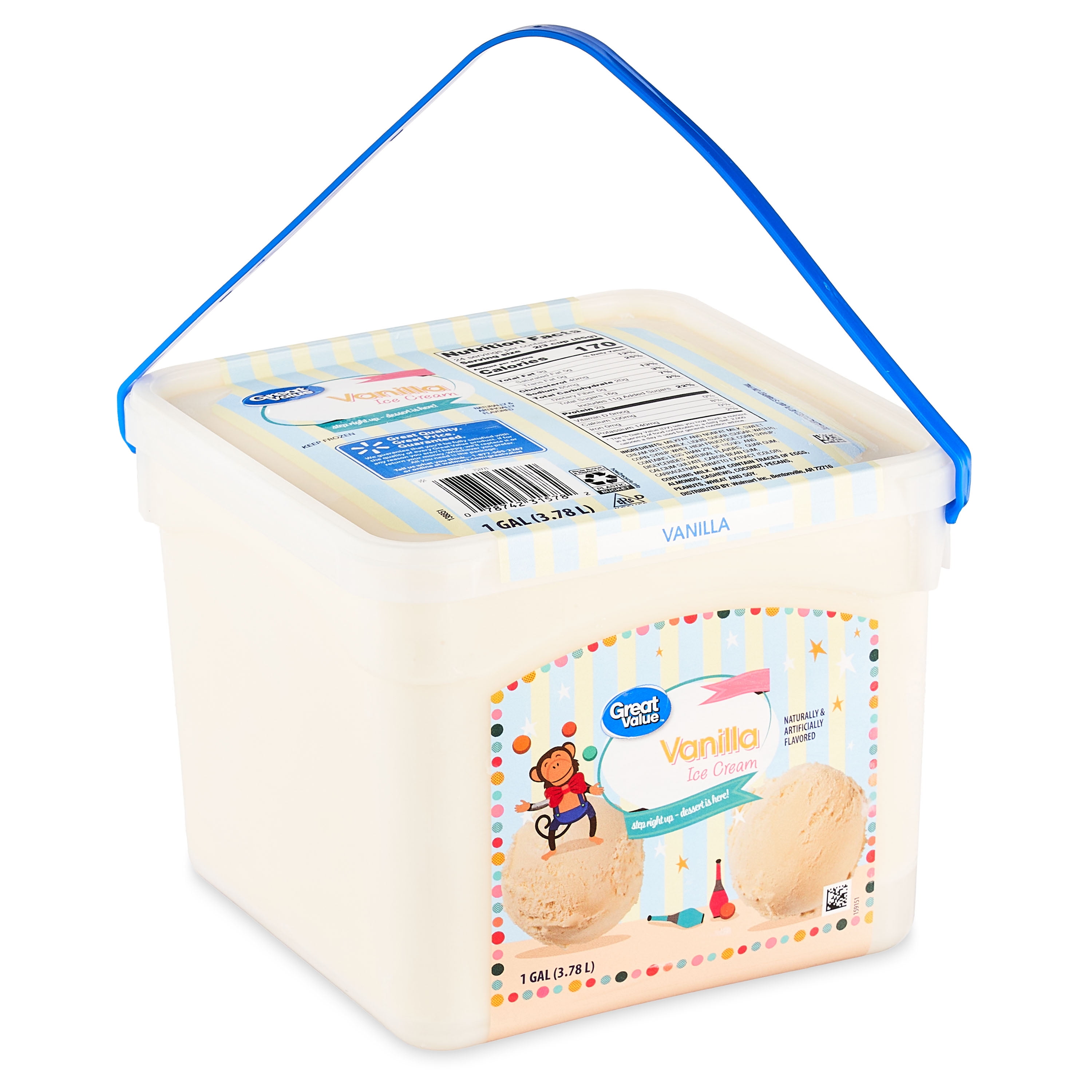  1 Gallon Ice Cream Tub with Lid (2): Home & Kitchen
