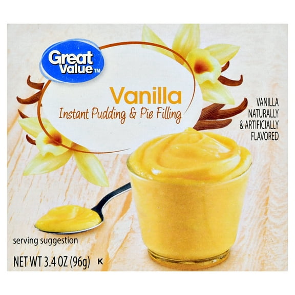 Great Value Vanilla Instant Pudding and Pie Filling, 3.4 oz carton