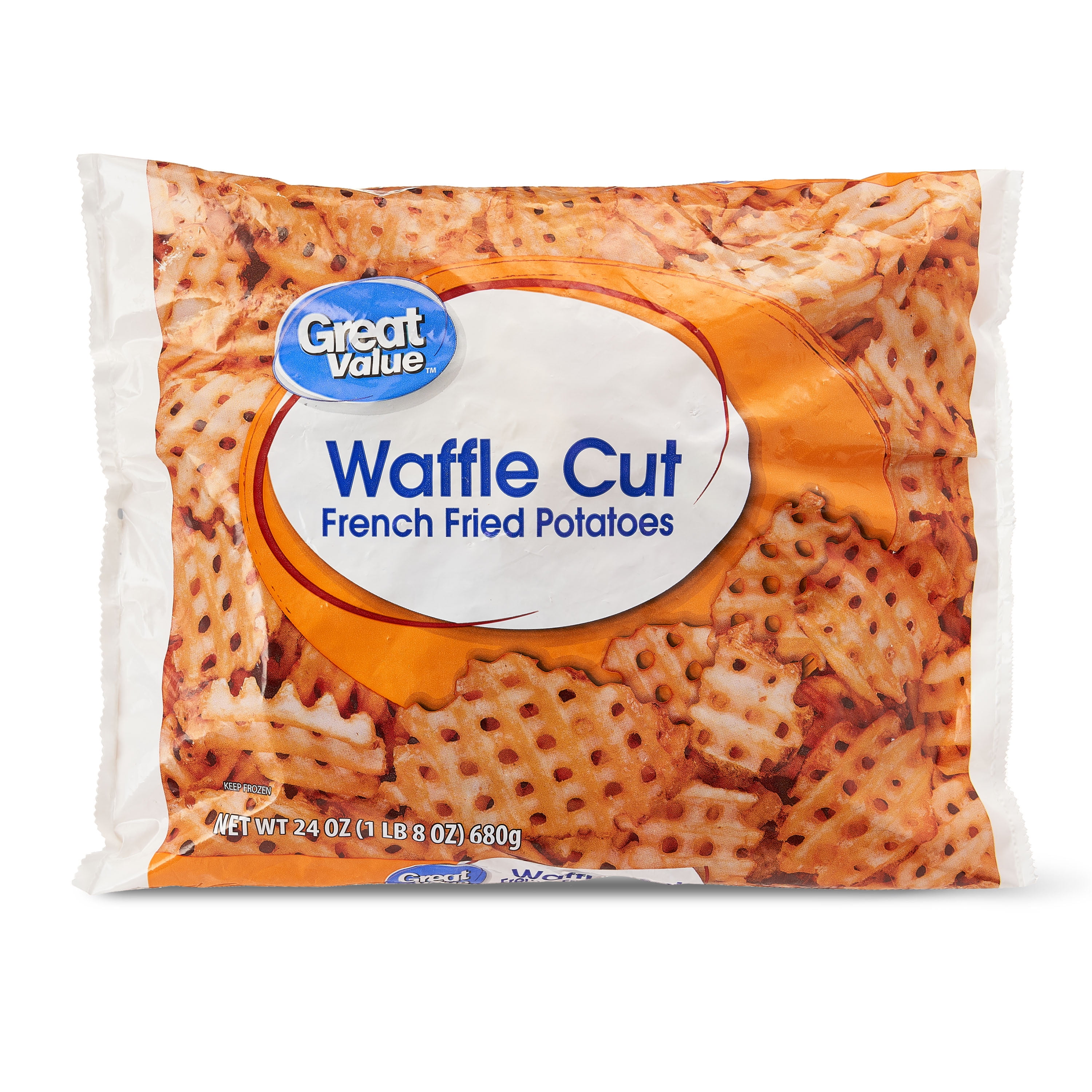 Great Value Waffle Cut French Fried Potatoes, 24 oz (Frozen) 