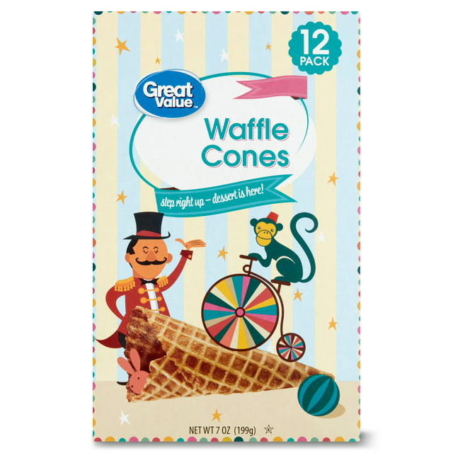 Great Value Waffles Cones, 7 oz, 12 Count