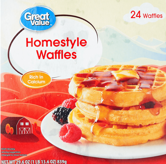 Great Value Waffles, Homestyle, 24 Count