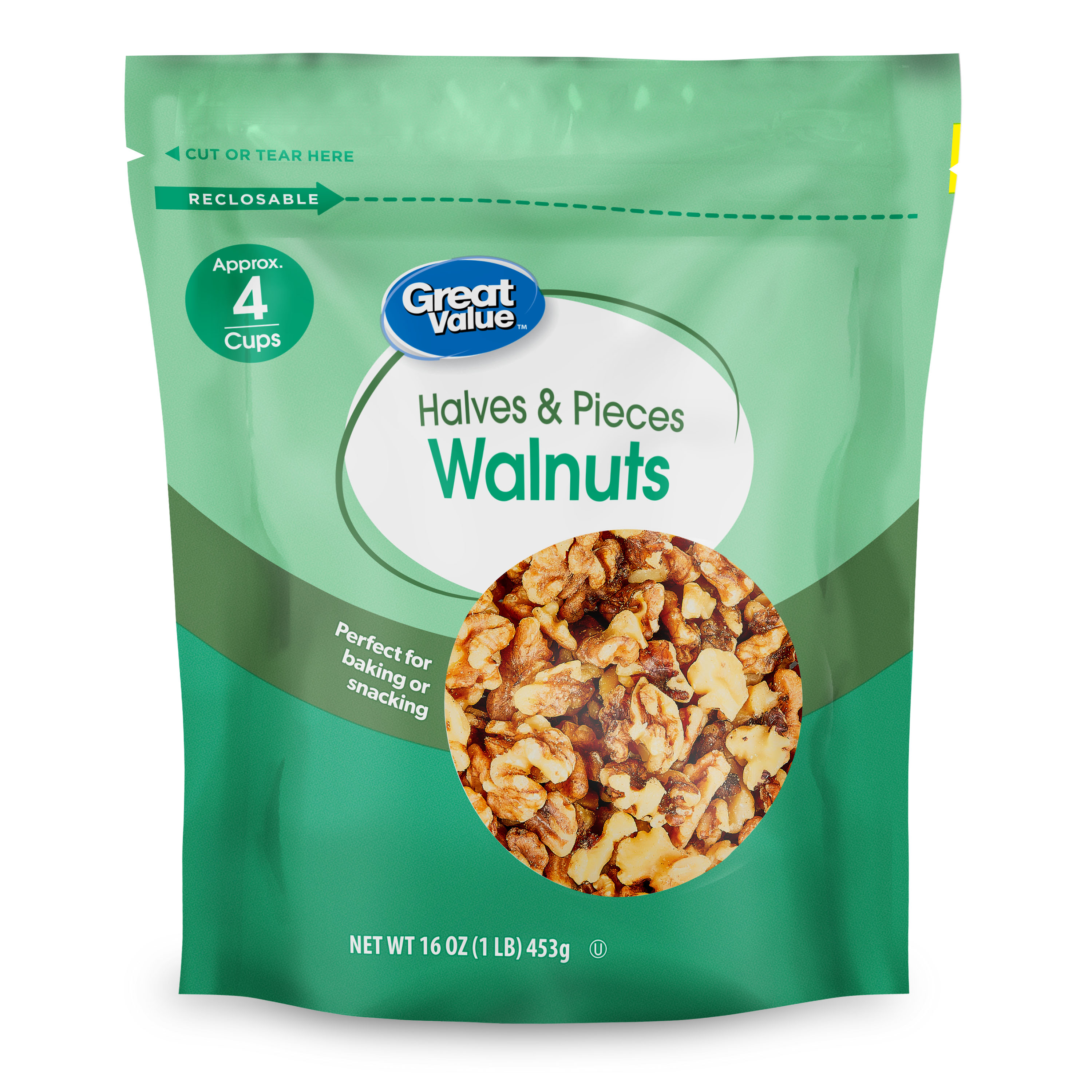 Great Value Walnuts Halves & Pieces, 16 oz - Walmart.com