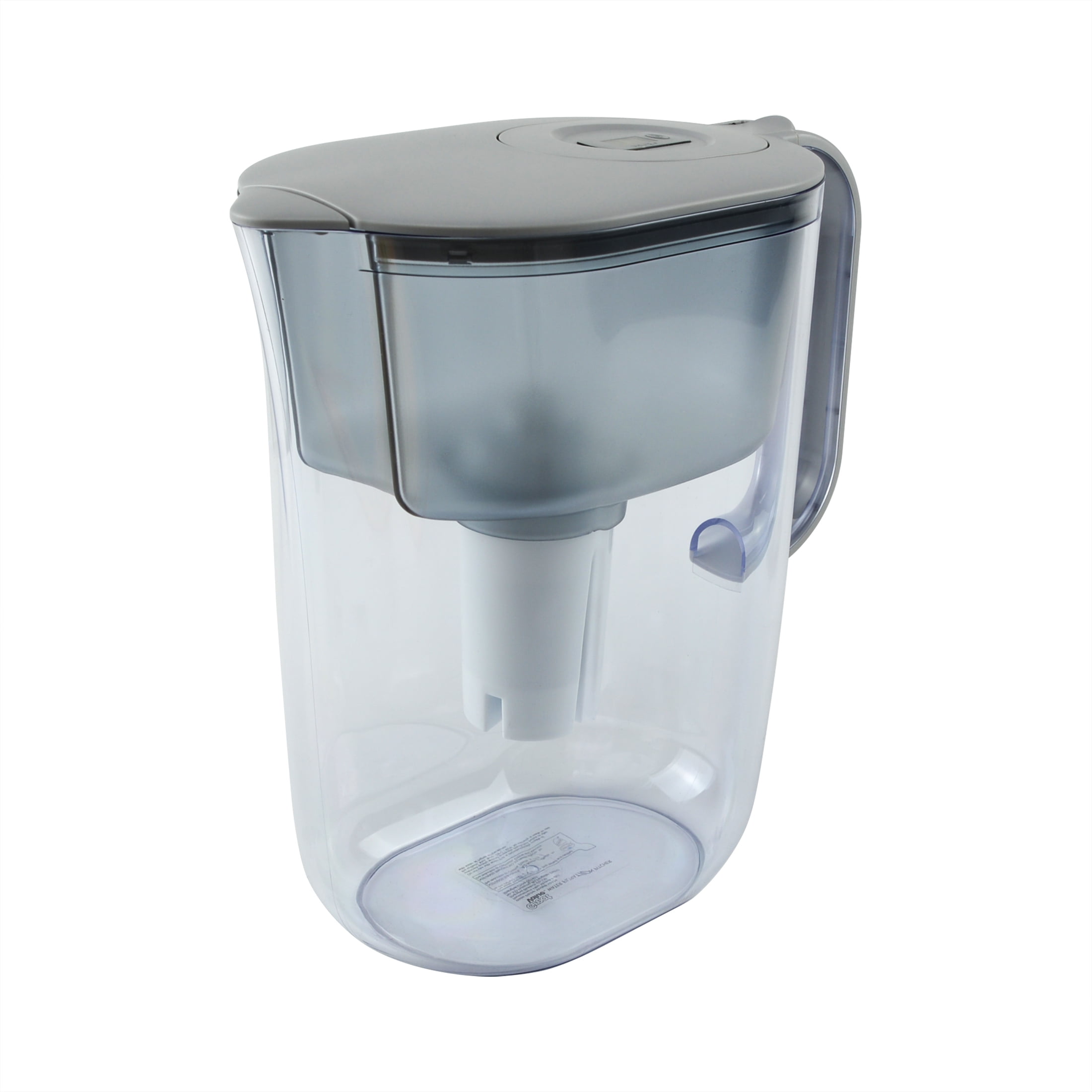 10-Cup Gray BPA-Free Water Filter Pitcher with Digital Timer