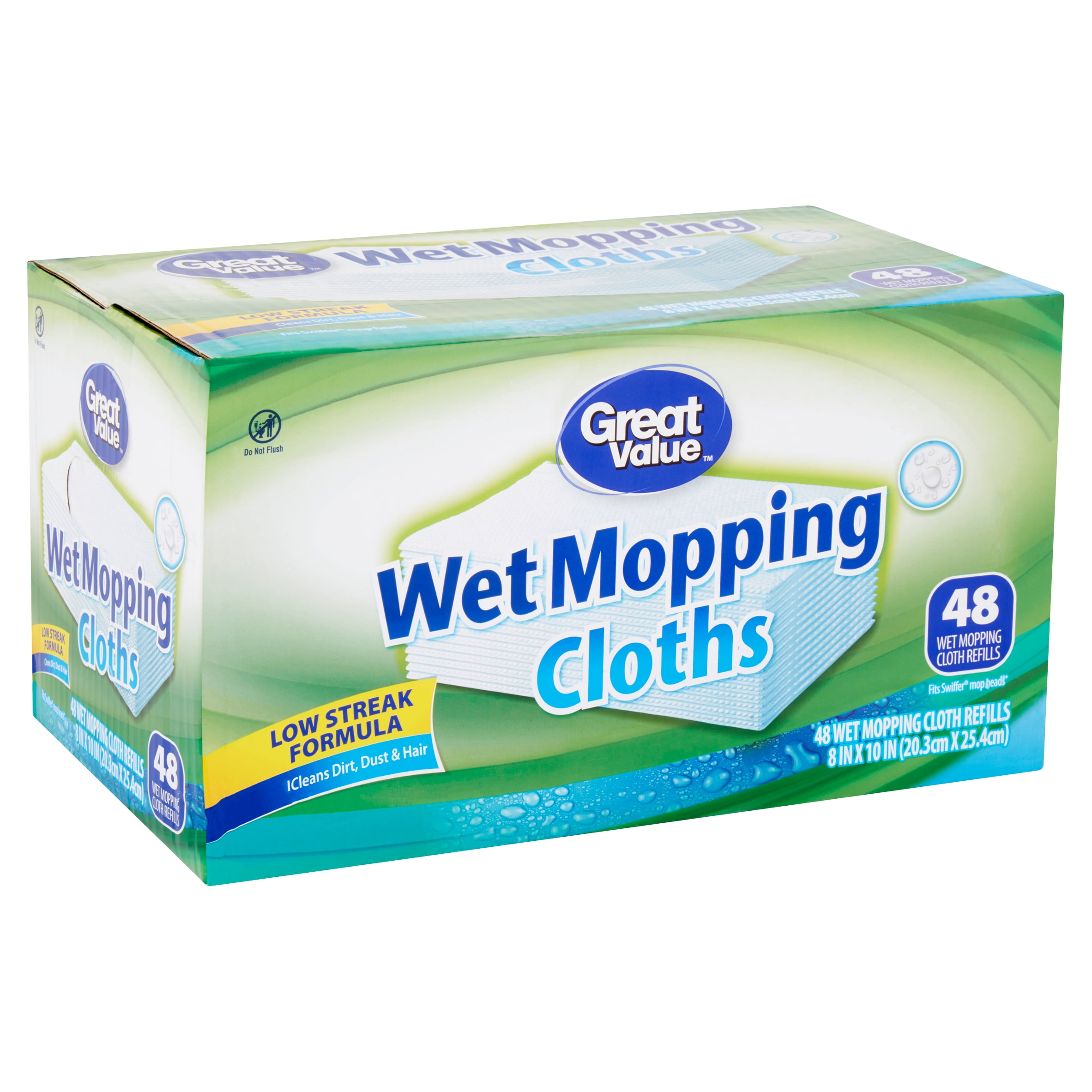 Great Value Wet Mopping Cloth Refills, 48 count
