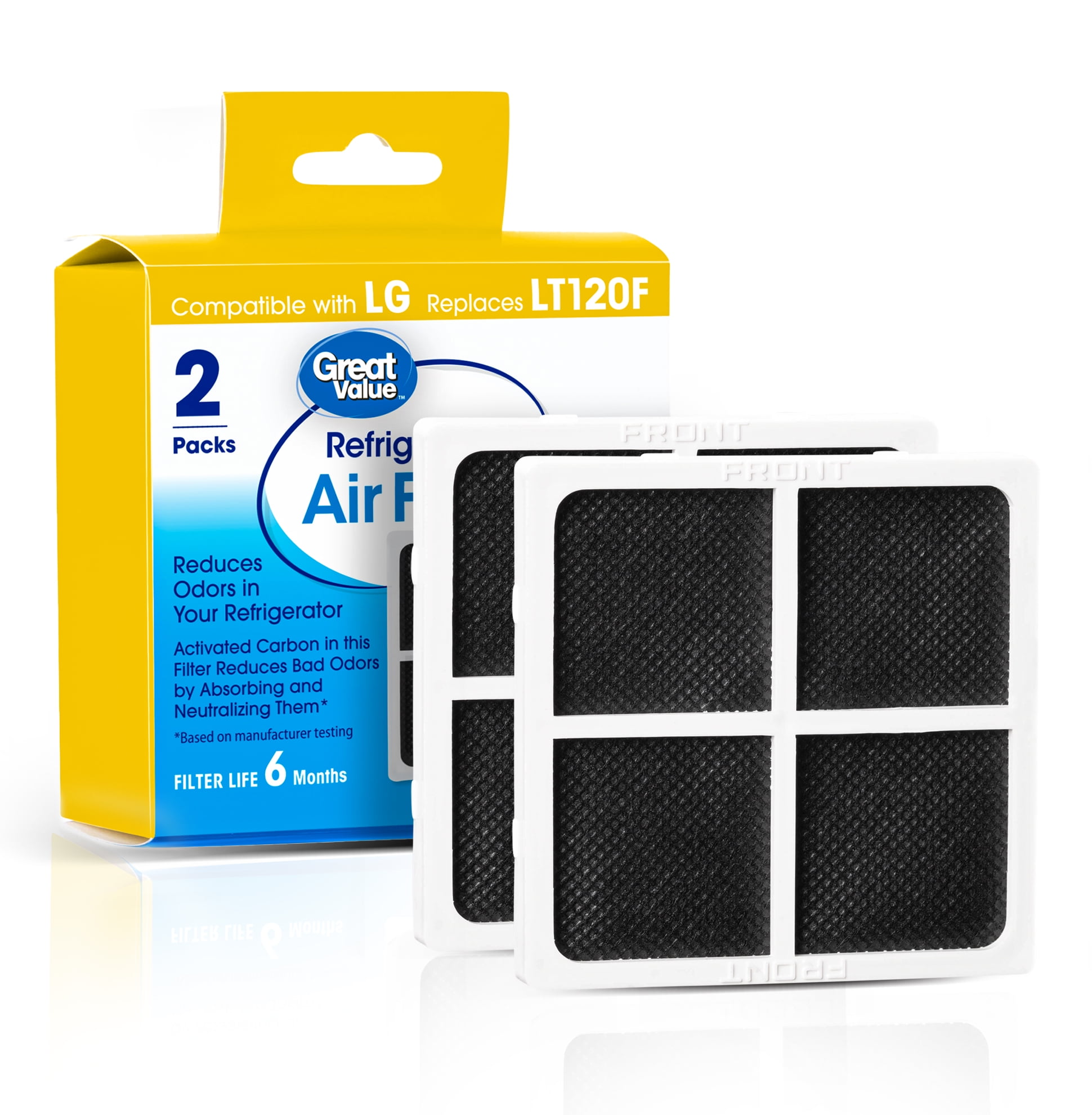Great Value Whirlpool LT120F Air Filter 2 Pack Refrigerator Air Filter 2 Pack