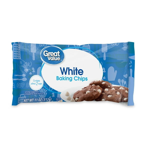Great Value White Baking Chips, 11 oz Bag
