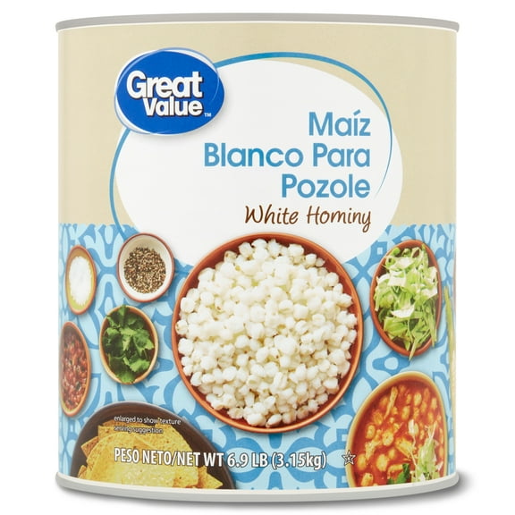 Great Value White Hominy, 110.4 oz