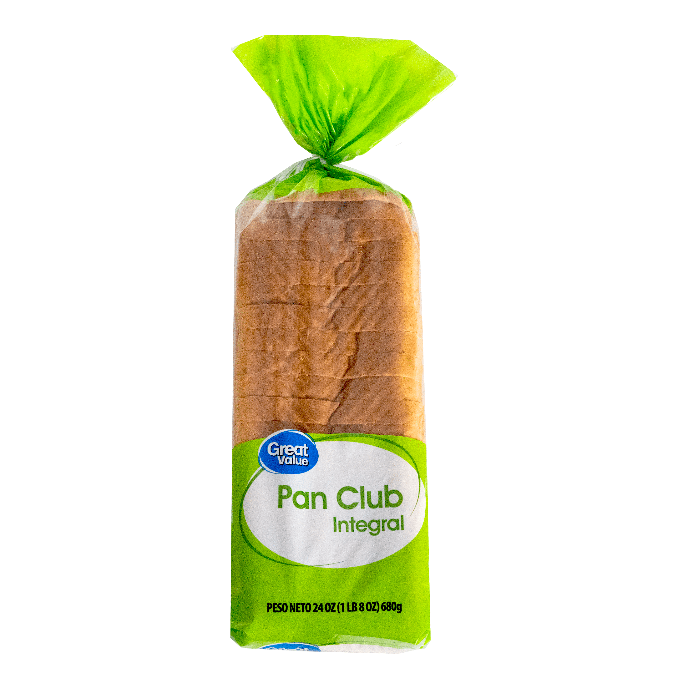 Great Value, Whole Wheat Club Sandwich Sliced Bread Loaf, 24 oz Regular Size, Shelf Stable