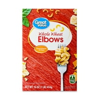Great Value Whole Wheat Elbows Pasta, 16 oz