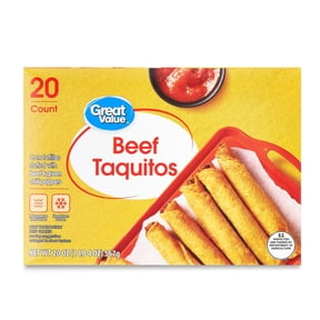Great Value Beef Taquitos With Yellow Corn Masa Tortillas, 20 oz, 20 Count