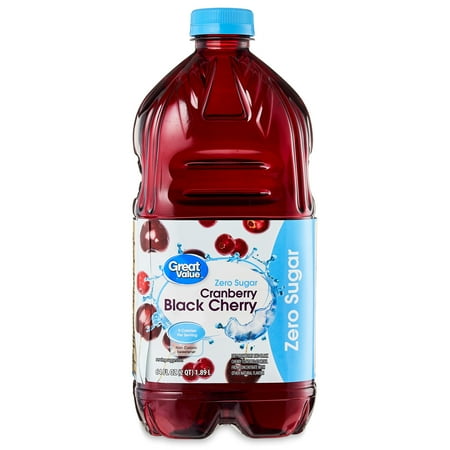 Great Value Zero-Sugar Cranberry Black Cherry Cocktail, 64 oz