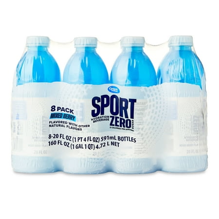 Great Value Zero Sports Hydration Drink, Mixed Berry, 20 fl oz, 8 Bottles