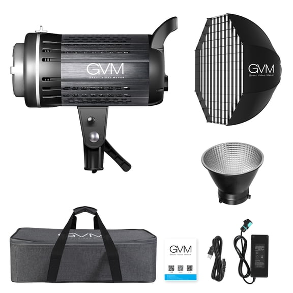 GVM G200D 200W Bi-Color LED Video 3200K-5600K COB Spotlight Kit