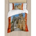 thumbnail image 1 of Great Wall of China Twin Size Duvet Cover Set, Majestic Cultural Defensive Longest Architecture of Silk Road Tower Image, Decorative 2 Piece Bedding Set with 1 Pillow Sham, Multi, by Ambesonne, 1 of 3