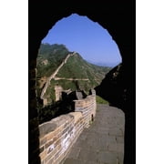 Great Wall of China Viewed through Doorway Beijing China Canvas Art - Bill Bachmann DanitaDelimont 11 x 17