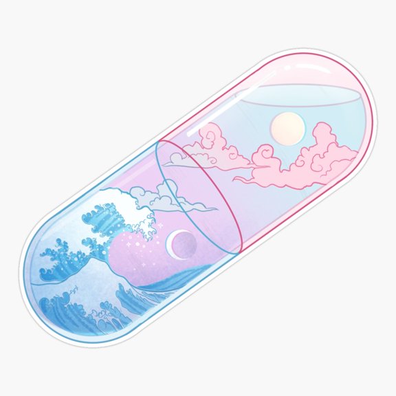 Great Wave Duality Art Sticker