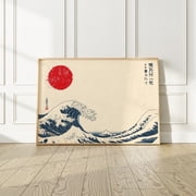 Great Wave Japanese Poster, Hokusai Inspired Japandi Decor