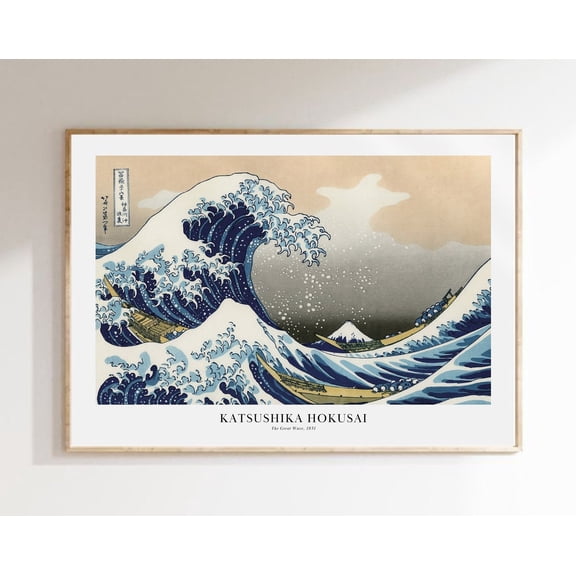The Great Wave Off Kanagawa Print, Japanese Print, Hokusai Poster, Museum Quality Art Print, Exhibition Poster, Classic Japanese Art Print Wall Art, Modern Wall Decor, 8x12 UNFRAMED